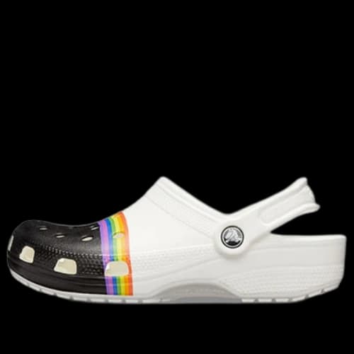 Crocs Classic Rainbow Pride Clogs 'White Black'