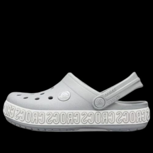 (GS) Crocs Crocband Logo Mania Clogs 'Grey Silver'