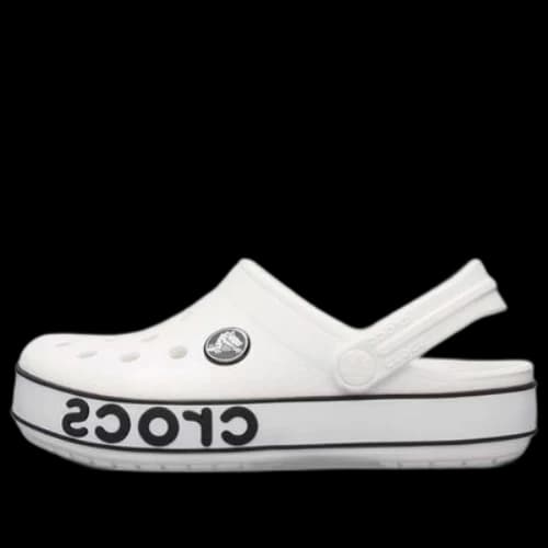 (GS) Crocs Crocband Logo Clogs 'White Black'