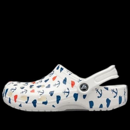 Crocs Classic Clog Printing Sandals White Blue