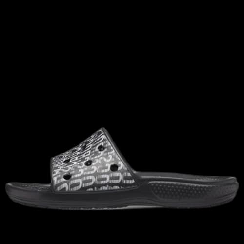 Crocs Classic Logo Motion Slides 'Black White'