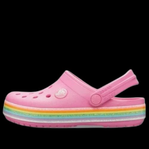 (GS) Crocs Crocband Rainbow Glitter Clogs 'Pink'
