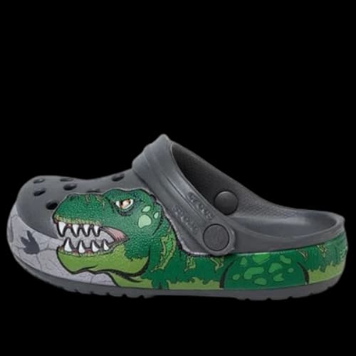 (GS) Crocs Fun Lab Dino Band Lights Clogs 'Grey Green'