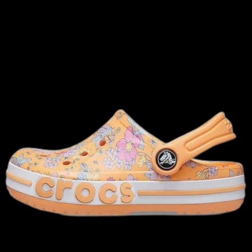 (GS) Crocs Bayaband Seasonal Printed Clogs 'Orange White'