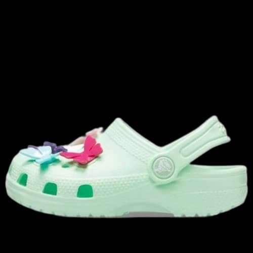 (GS) Crocs Classic Butterfly Charm Clogs 'Mint'