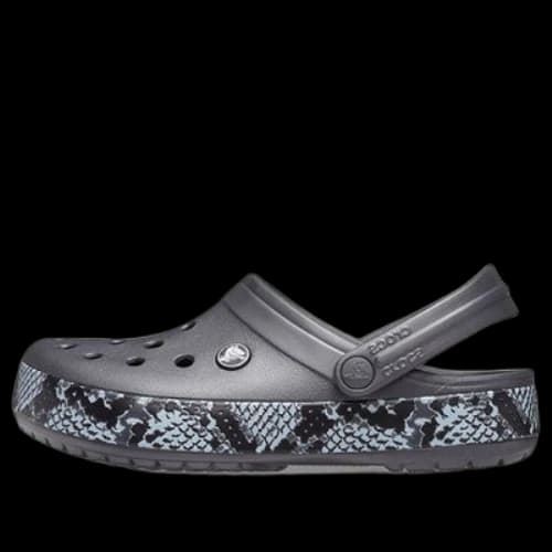 Crocs Snake Pattern graphite black Sandals (Women's)