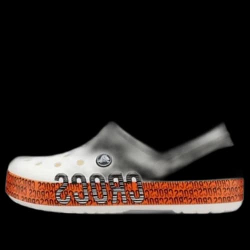 Crocs Crocband Logo Motion Clog Unisex White Orange Sandals 'White Orange'