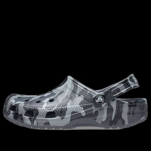 Crocs Beach Sandals Gray Camouflage Unisex