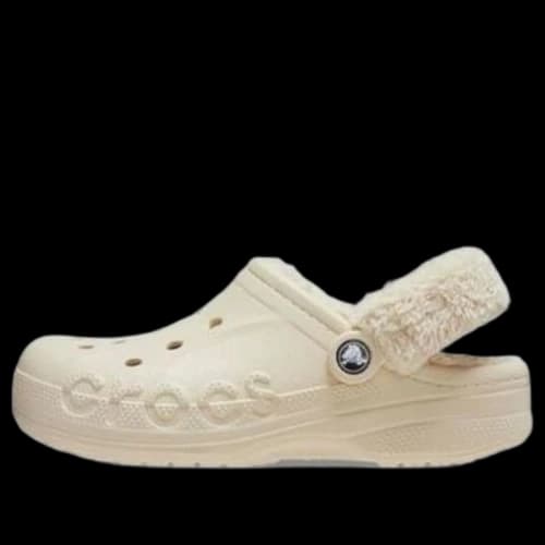 Crocs Baya Lined Fuzz Strap Clogs 'White'