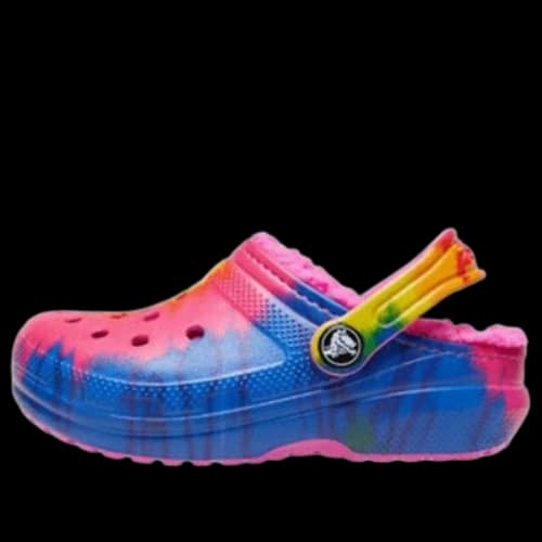 (GS) Crocs Classic Lined TieDye Graphic Clogs 'Blue Pink'