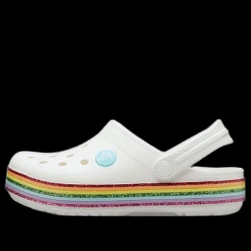 (GS) Crocs Crocband Rainbow Shoes 'White Multi'