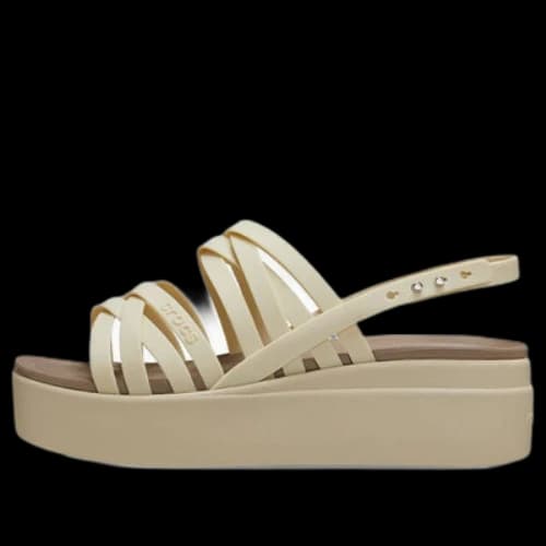 Crocs Brooklyn Strappy Low Wedge 'Bone' (Women's)