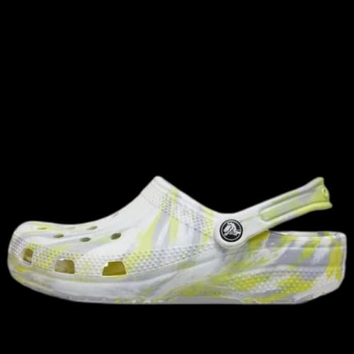Crocs Classic Clog Marble Beach Sports Unisex White Gray Sandals 'White Gray'