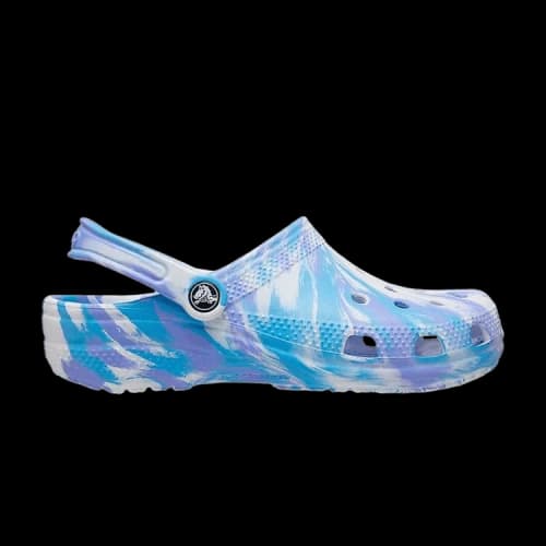 Crocs Classic Clog Marble Beach Sports Unisex White Blue Sandals 'White Blue'