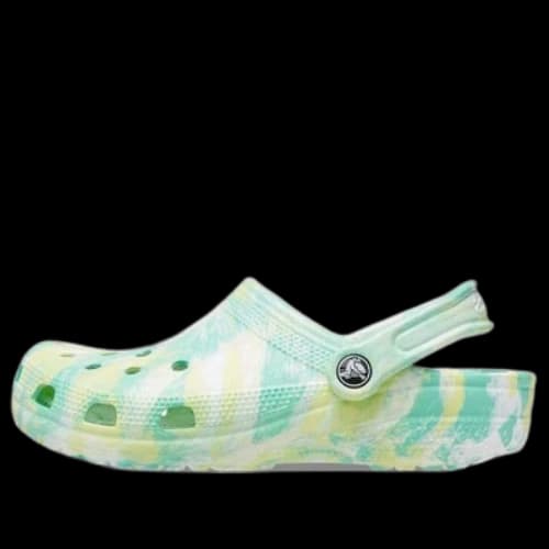 Crocs Classic Marbled Clogs 'Green Yellow'