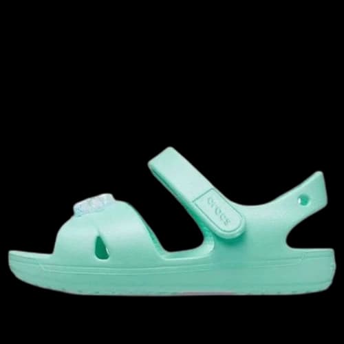(GS) Crocs Classic Cross-Strap Charm Sandals 'Turquoise'