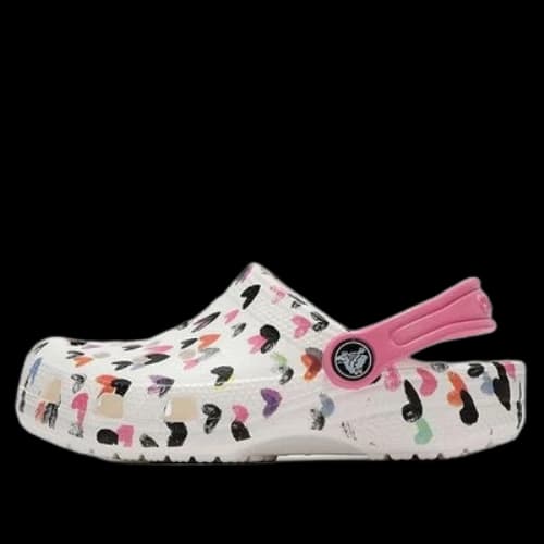 (PS) Crocs Multi-Color Pattern Shoe White