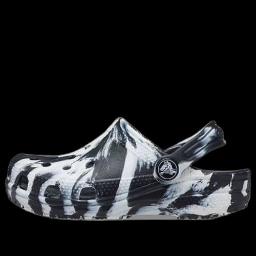 (GS) Crocs Classic Marbled Clogs 'Black White'