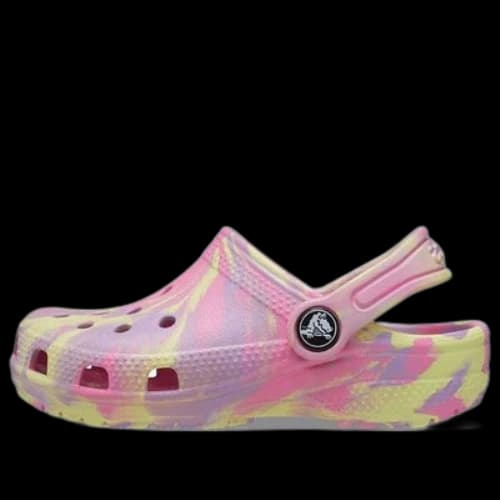 (GS) Crocs Classic Marbled Clogs 'Pink Yellow'