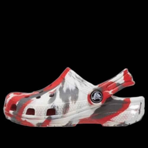 (GS) Crocs Classic Marbled Clogs 'White Red Grey'