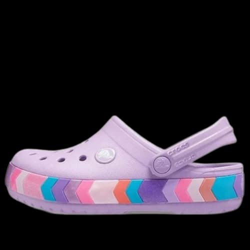 (GS) Crocs Crocband Chevron Beaded Clogs 'Lilac Multi'