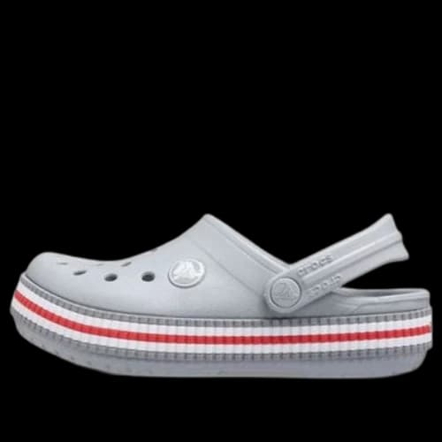 (GS) Crocs Crocband Varsity Clogs 'Grey Red'