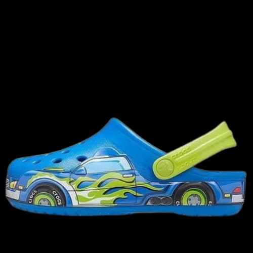(PS) Crocs Funny Pattern Flat Heel Sports Blue Sandals
