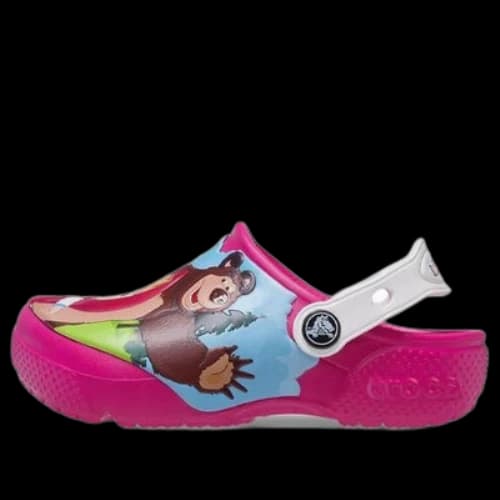 (GS) Crocs Fun Lab Masha And The Bear Patch Clogs 'Candy Pink'