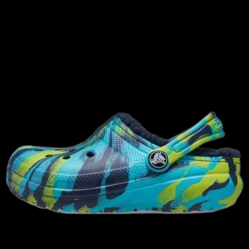 (GS) Crocs Classic Lined Marbled Clogs 'Blue Tie Dye'