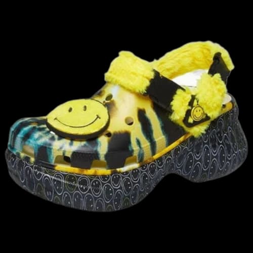 Crocs Classic clog Smiling Face Stylish Flat Sports Yellow Sandals (Women's)