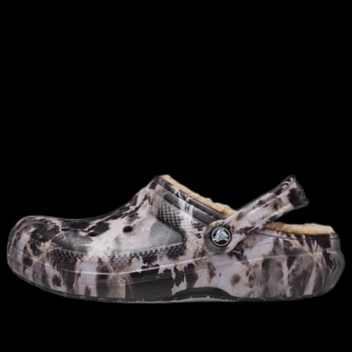 Crocs Classic Lined Bleach Dye Clogs 'Black White Beige'