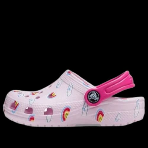 (TD) Crocs Classic Graphic Print Clogs 'Pink'