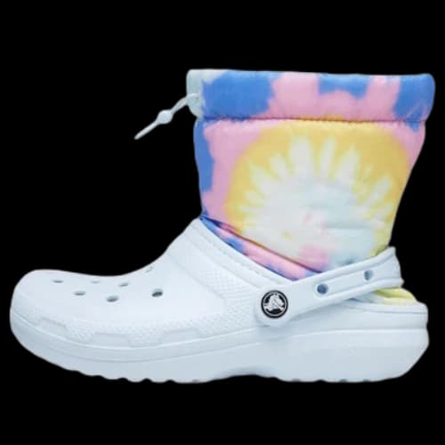 Crocs Classic Lined Neo Puff Boots 'Tie Dye Mineral Blue'