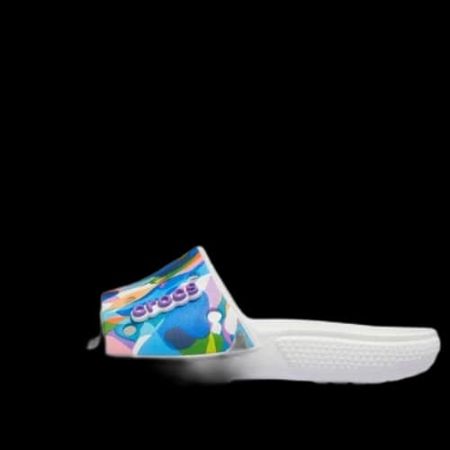Crocs Classic Bubble Block Slides 'White Multi'
