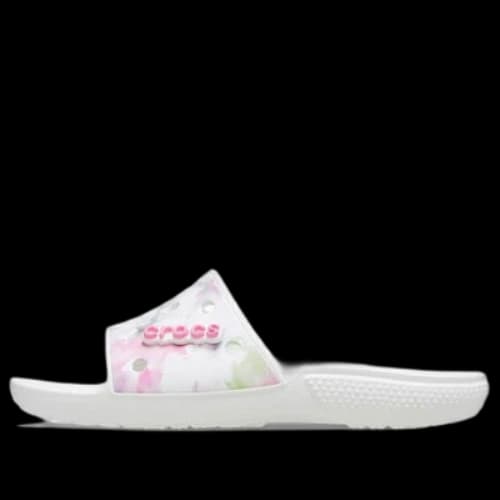 Crocs Classic Bleach Dye Slides 'White Pink'