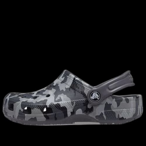 (GS) Crocs Classic Camo Clogs 'Black Grey'