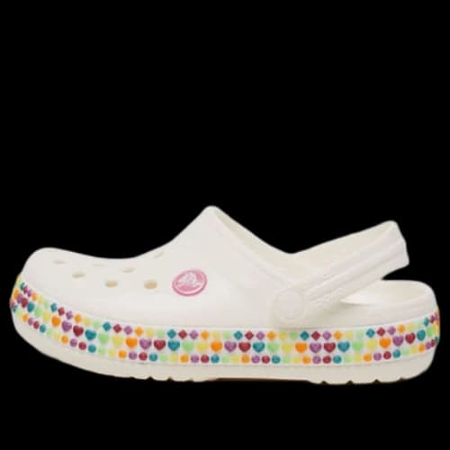 (GS) Crocs Crocband Gem Band Clogs 'White Multi'
