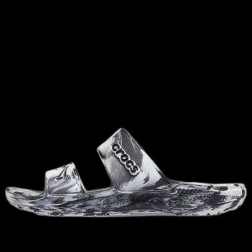 Crocs Classic Clog Marble Beach Sports Slippers Unisex White Black