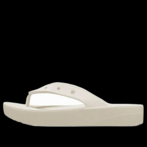 Crocs Classic Platform Flip (Beige) (Women's)