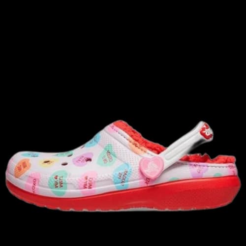(GS) Crocs Classic Lined Elevated Sweethearts Clogs 'Red White'