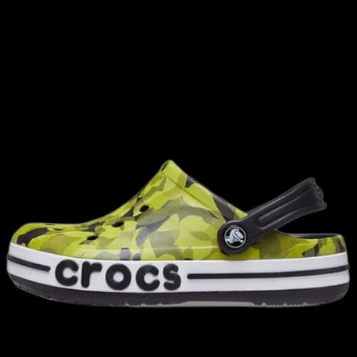 (GS) Crocs Bayaband Bubble Camo Clogs 'Green Black'