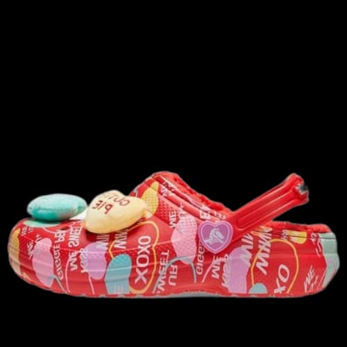 (GS) Crocs Classic Lined Elevated Sweethearts Clogs 'Red multi'