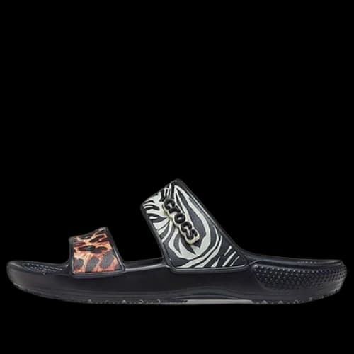 Crocs Classic Clog Cozy Unisex Black Multi-Color Slippers 'Black'