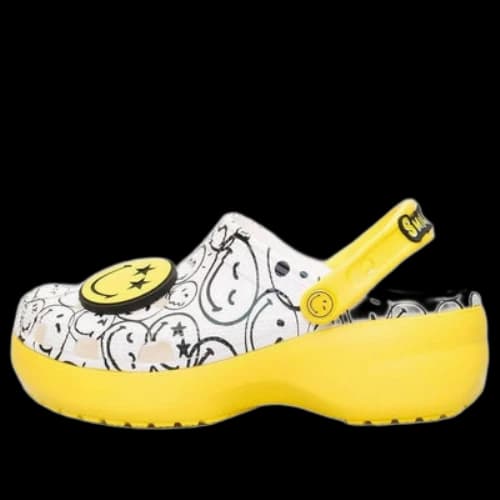 Crocs x Smiley World Charm Classic Platform Clogs 'Yellow White' (Women's)