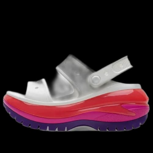 Crocs Classic Mega Crush Sandal 'White Red Purple' (Women's)