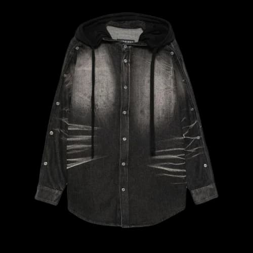 Y/Project Insert Hood Denim Shirt 'Black'
