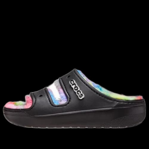 Crocs Classic Cozzzy Spray Dye Sandals 'Black Multi'