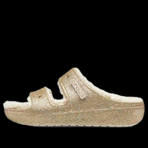 Crocs Classic Cozzzy Glitter Sandals 'Multi Gold' (Women's)