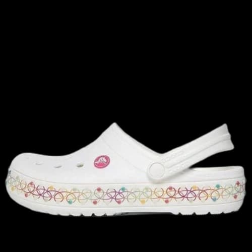 (GS) Crocs Crocband Stretch Necklace Clog 'White Multi'