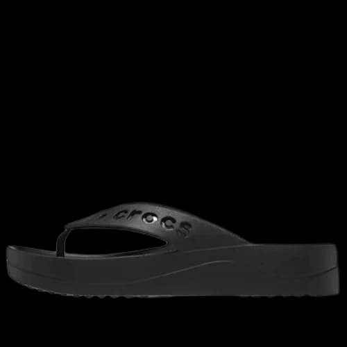Crocs Baya Platform Cut Out Detail Flip Flops 'Black' (Women's)